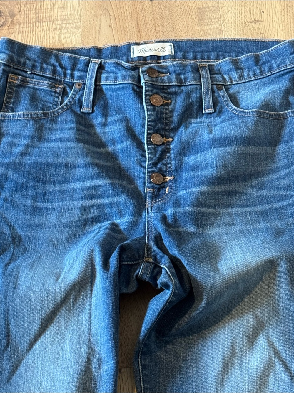 Madewell 10” High Rise Skinny Jeans 31T Raw Step Hem Blue Denim Women’s 31 - Picture 5 of 9